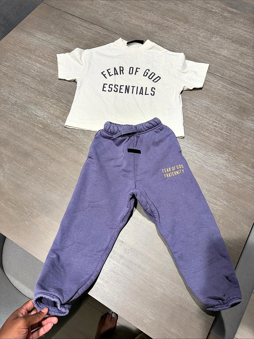 Essentials Fear of God Fear of God Essentials Kids Matching Set Purple & White